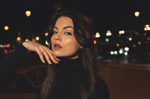 Shooting photo photographie portrait Paris by night pont alexandre 3